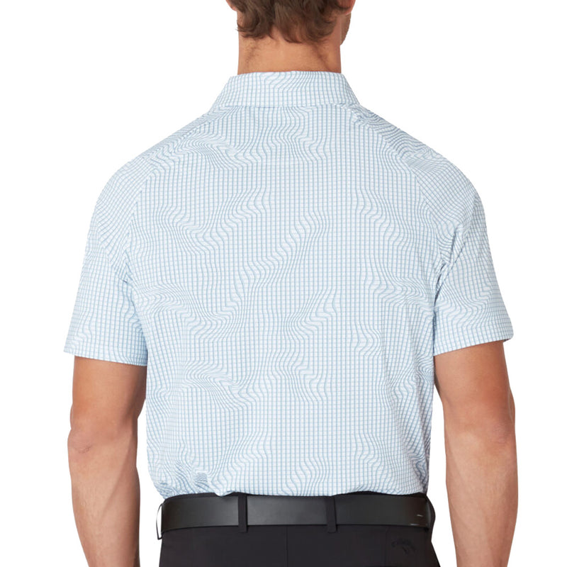 Callaway Warped Gingham Print Polo Shirt - Bright White