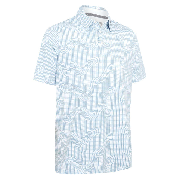 Callaway Warped Gingham Print Polo Shirt - Bright White