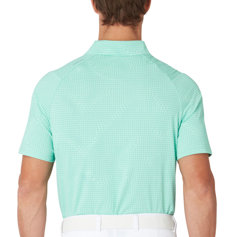 Callaway Warped Gingham Print Polo Shirt - Neptune Green