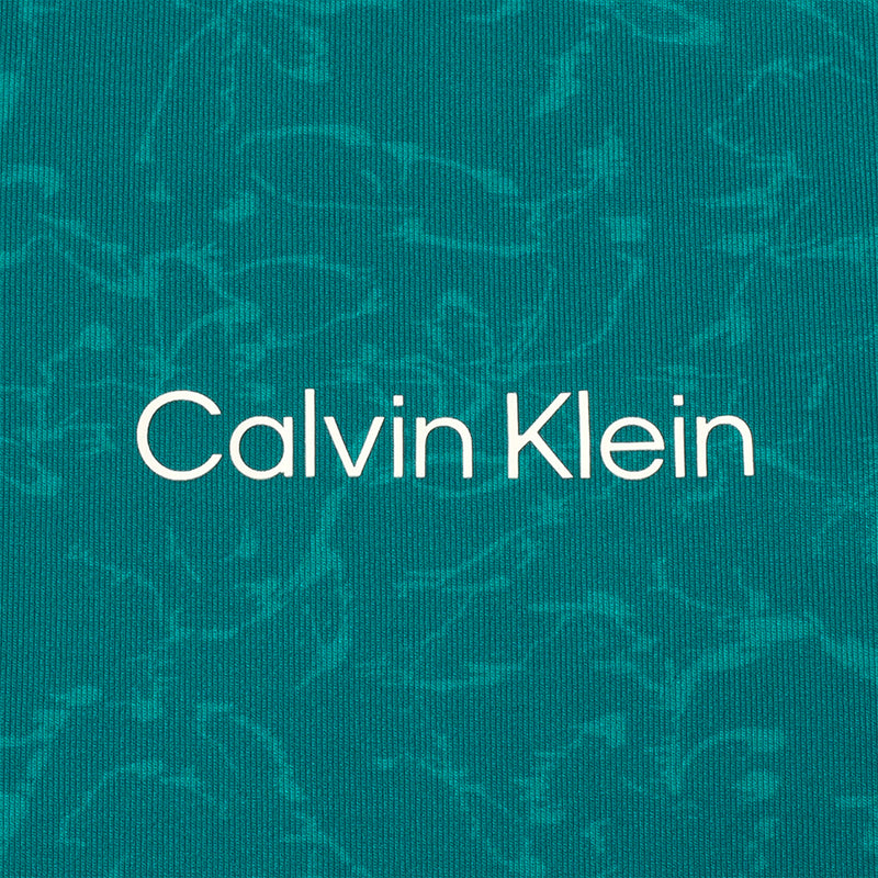 Calvin Klein Abstract Watercolour Printed Polo Shirt - Sea Green