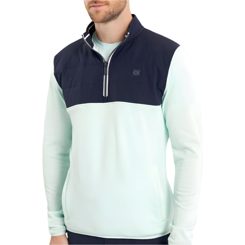 Calvin Klein Atlantic Hybrid 1/2 Zip Pullover - Light Jade