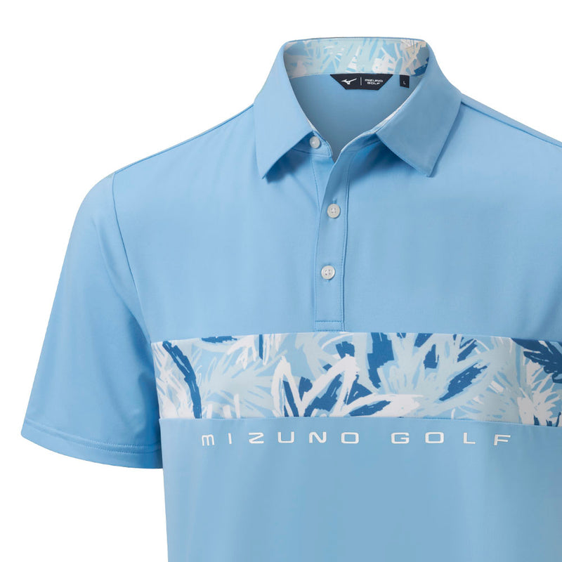 Mizuno Cali Stripe Polo Shirt - Air Blue