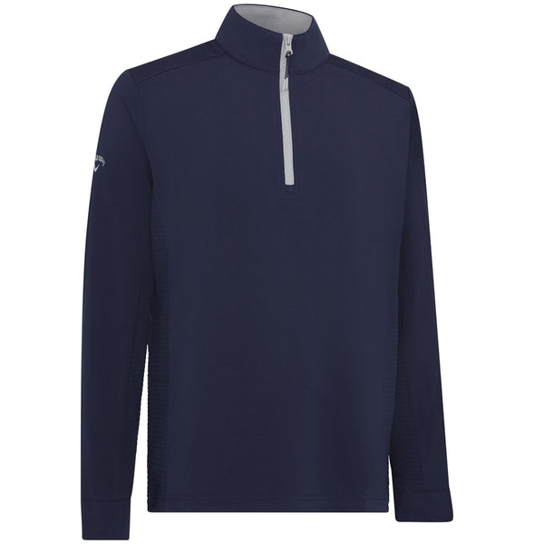 Callaway 1/4 Zip Mixed Media Pullover - Peacoat