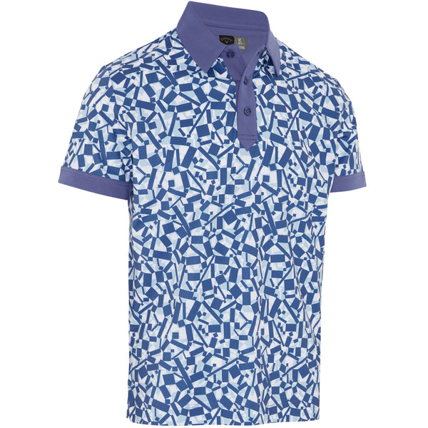 Callaway Abstract Birdsey Polo Shirt - Bijou Blue