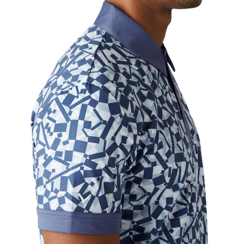 Callaway Abstract Birdsey Polo Shirt - Bijou Blue