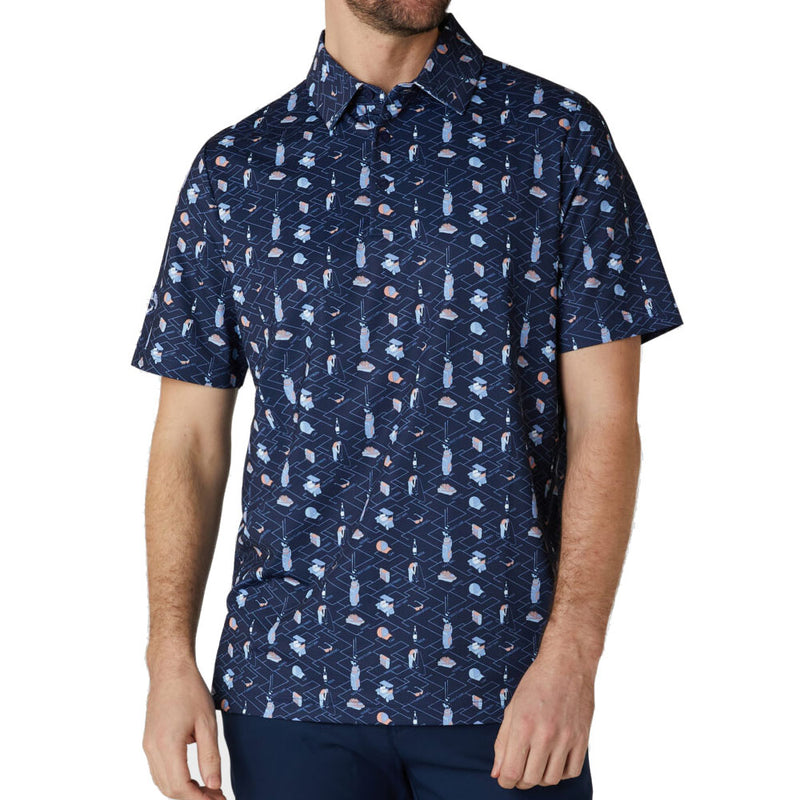 Callaway All Over Essential Print Polo Shirt - Peacoat