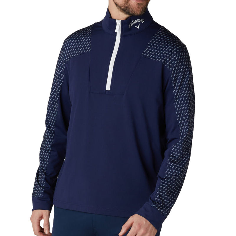 Callaway Chev Motion Print Pullover - Peacoat