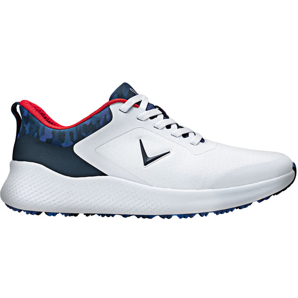 Callaway Chev Star Spikeless Waterproof Shoes - White/Navy/Red