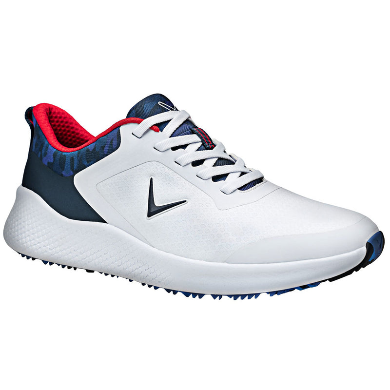 Callaway Chev Star Spikeless Waterproof Shoes - White/Navy/Red