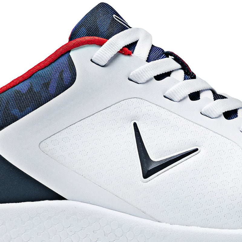 Callaway Chev Star Spikeless Waterproof Shoes - White/Navy/Red