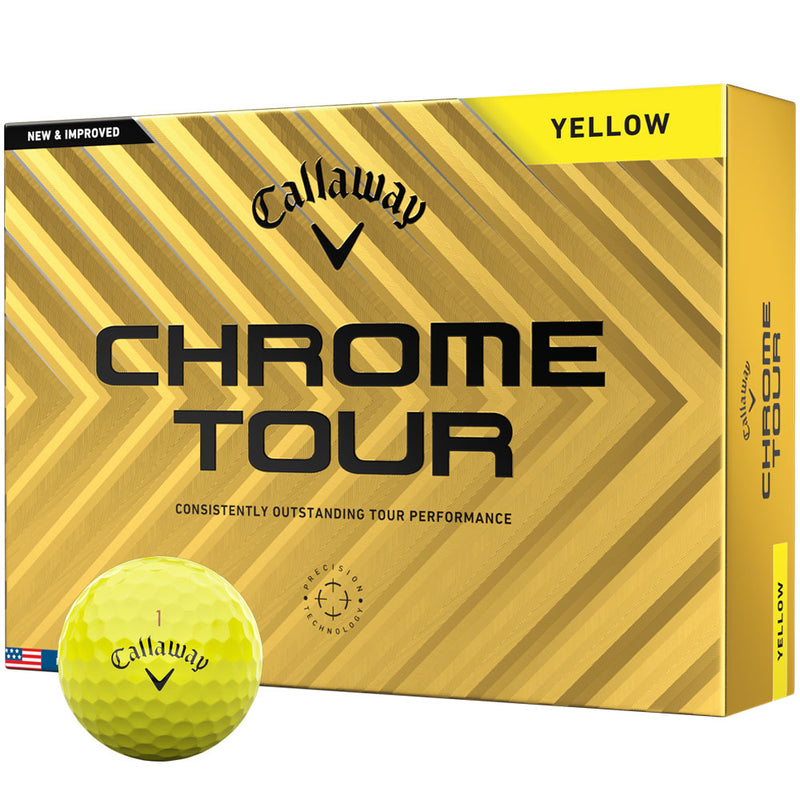 Callaway Chrome Tour Golf Balls - Yellow - 12 Pack