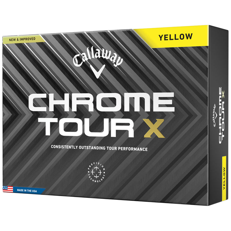 Callaway Chrome Tour X Golf Balls - Yellow - 12 Pack