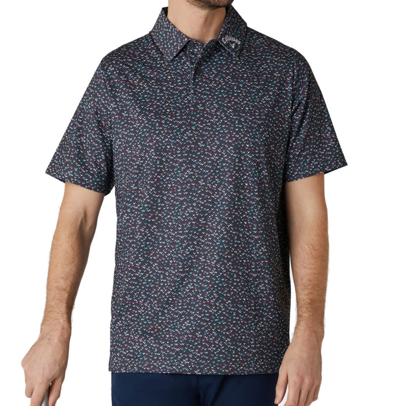 Callaway Confetti Print Polo Shirt - Asphalt