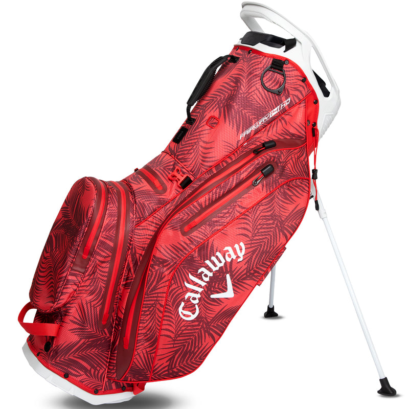 Callaway Fairway 14 HD Waterproof Stand Bag - Red Palms/Light Grey