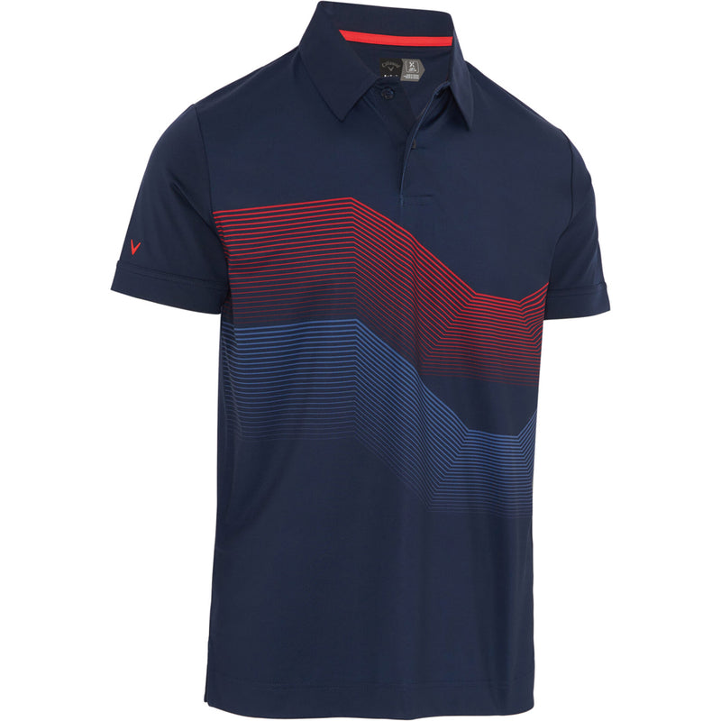 Callaway Linear Chev Print Polo Shirt - Navy Blazer