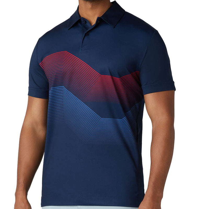 Callaway Linear Chev Print Polo Shirt - Navy Blazer