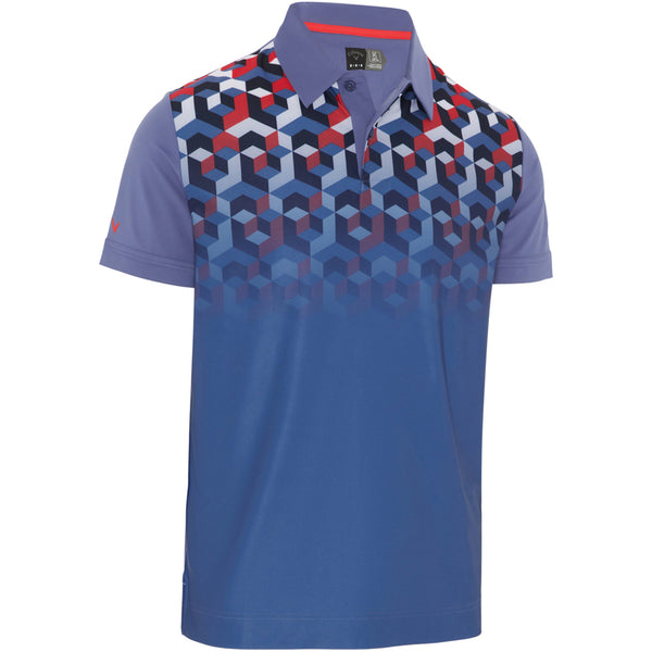 Callaway Ombre 3D Chev Geo Polo Shirt - Bijou Blue