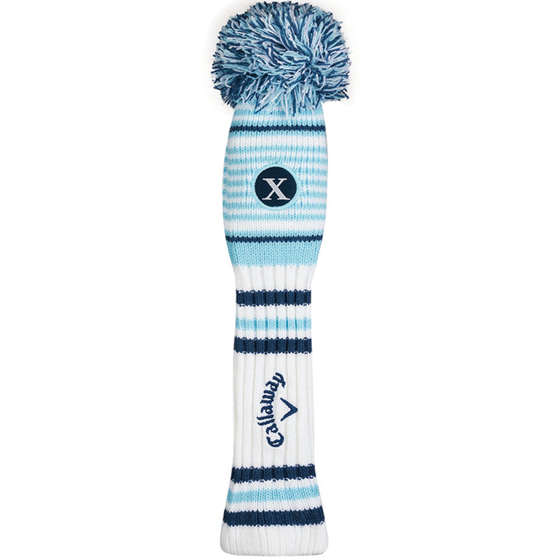 Callaway Pom Pom Hybrid Headcover - White/Light Blue/Navy