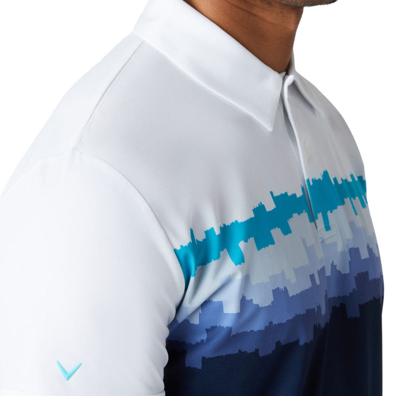 Callaway Skyline Block Print Polo Shirt - Bright White