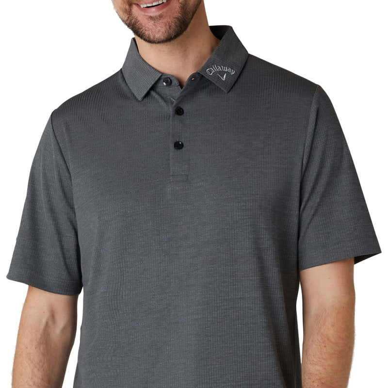 Callaway Ventilated Classic Jacquard Polo Shirt - Caviar