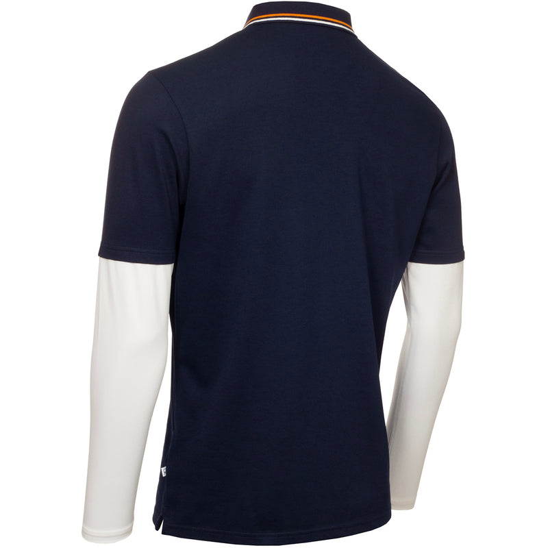 Calvin Klein Hubbard Long Sleeve Hybrid Polo Shirt - Evening Blue