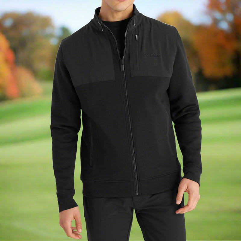 Calvin Klein Hyper Tech Full Zip Sweater - Black