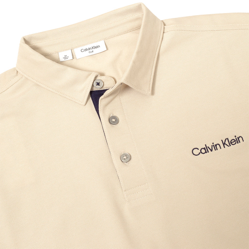 Calvin Klein Medina Long Sleeve Polo Shirt - Sand Marl