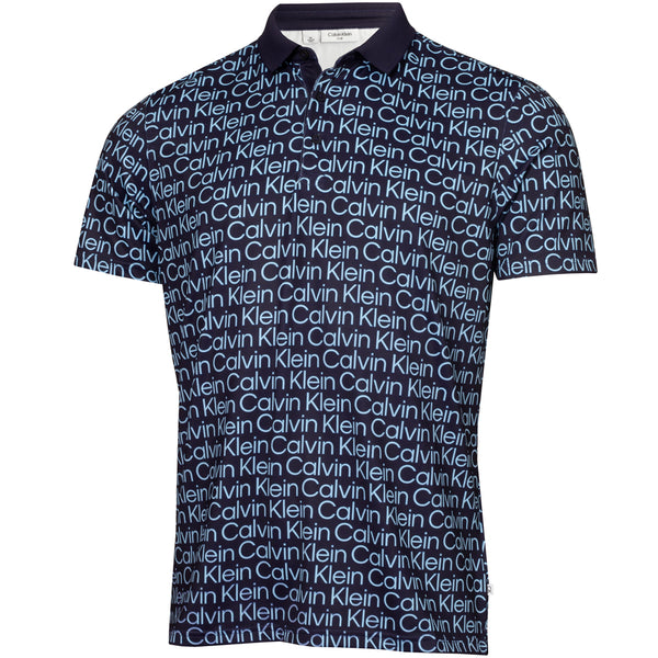 Calvin Klein Print Polo Shirt - Evening Blue/Blue