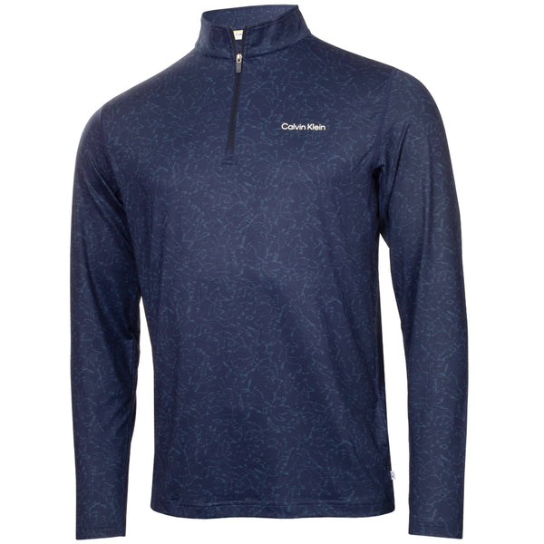 Calvin Klein Printed Newport Half Zip Pullover - Navy