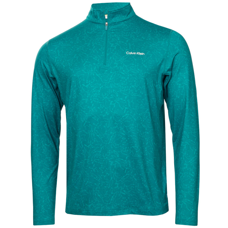 Calvin Klein Printed Newport Half Zip Pullover - Sea Green