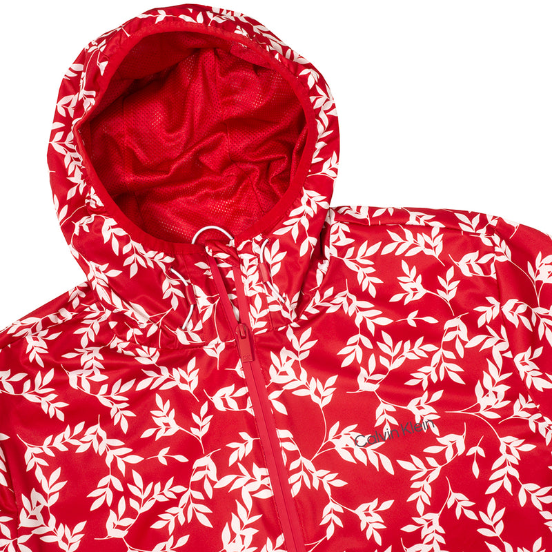 Calvin Klein Printed Windbreaker Jacket - Red/White