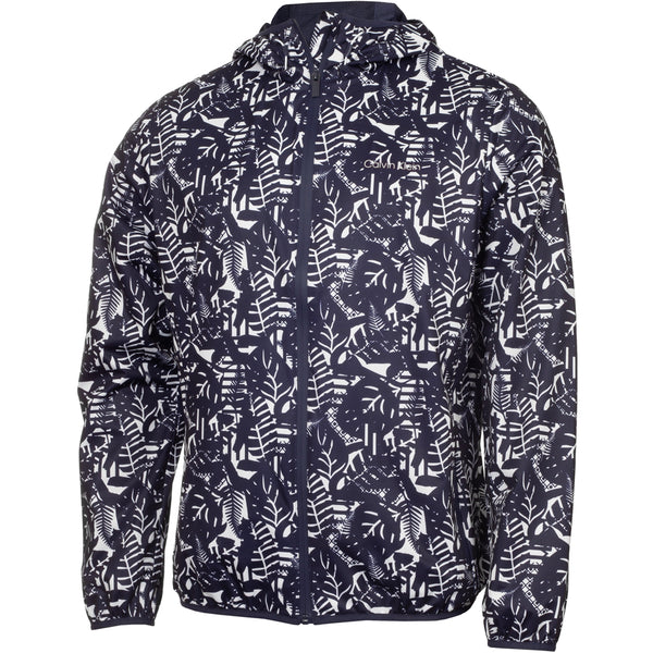 Calvin Klein Printed Windbreaker Jacket - White/Evening Blue