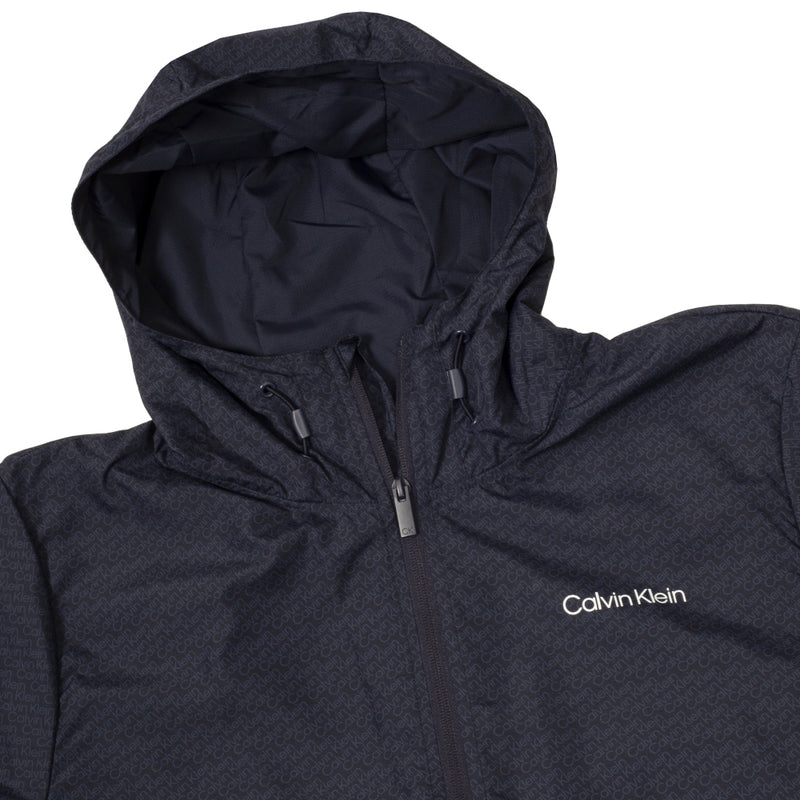 Calvin Klein Printed Windbreaker Jacket - Navy