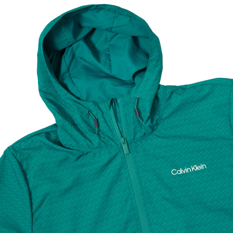 Calvin Klein Printed Windbreaker Jacket - Sea Green