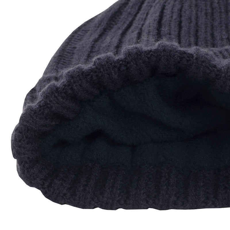 Calvin Klein Ribbed Knit Beanie HD Embroided - Evening Blue