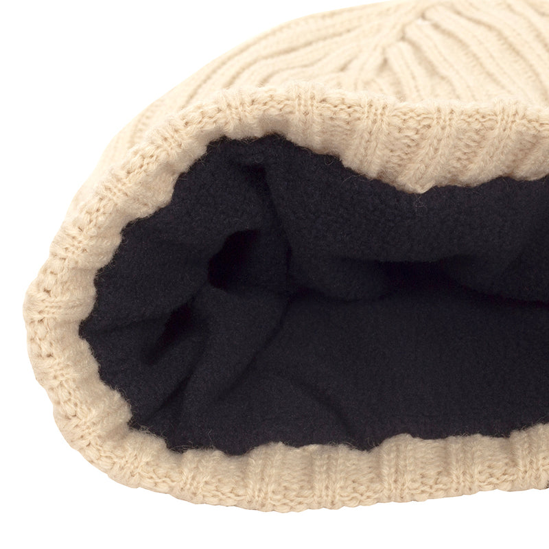 Calvin Klein Ribbed Knit Beanie HD Embroided - Sand