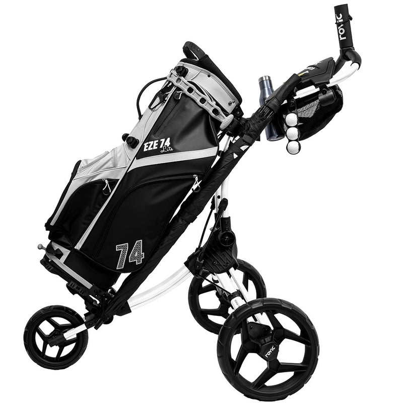 Clicgear Rovic RV1C 2.0 Compact 3-Wheel Push Trolley - Arctic/Black