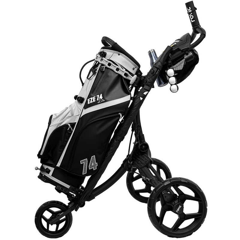 Clicgear Rovic RV1C 2.0 Compact 3-Wheel Push Trolley - Charcoal/Black