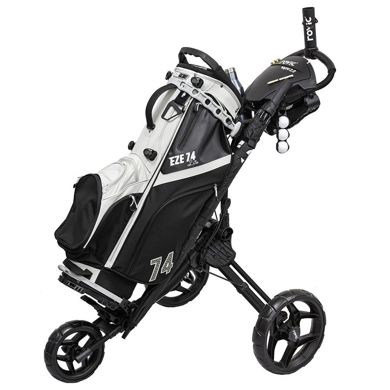 Clicgear Rovic RV1C 2.0 Compact 3-Wheel Push Trolley - Charcoal/Black