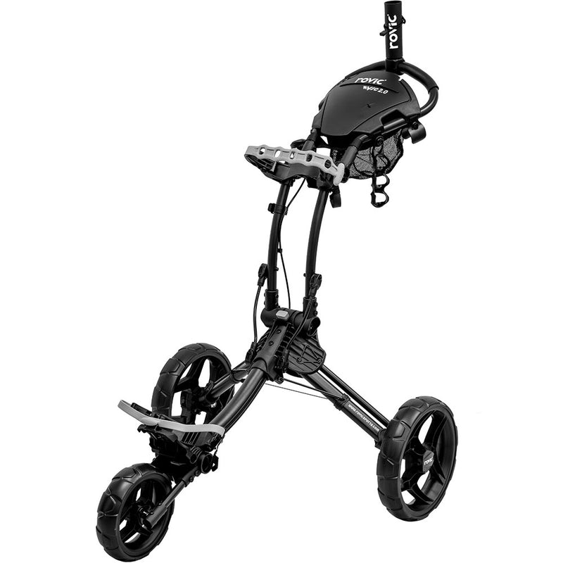 Clicgear Rovic RV1C 2.0 Compact 3-Wheel Push Trolley - Charcoal/Black