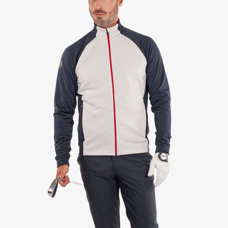 Galvin Green Darwin 1/4 Zip Pullover - Cool Grey/Navy