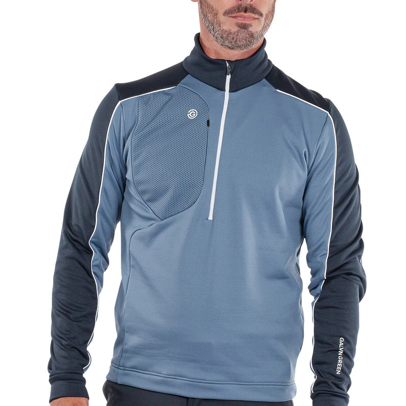 Galvin Green Dave 1/4 Zip Pullover - Moonlight Blue/Navy