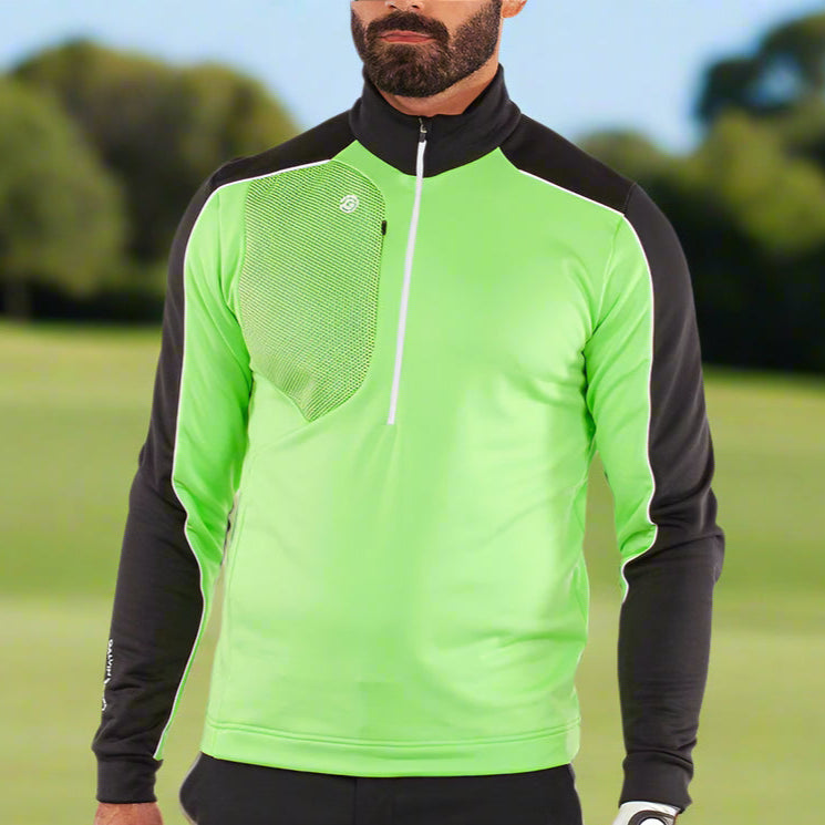 Galvin Green Dave 1/4 Zip Pullover - Fresh Green/Black