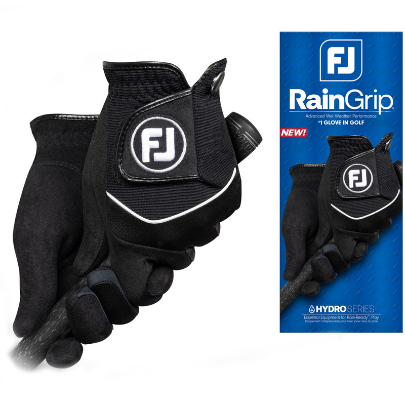 FootJoy RainGrip Golf Gloves (Pair) - Black