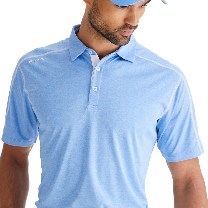 Ping Fynn Polo Shirt - Cornflower Blue Marl