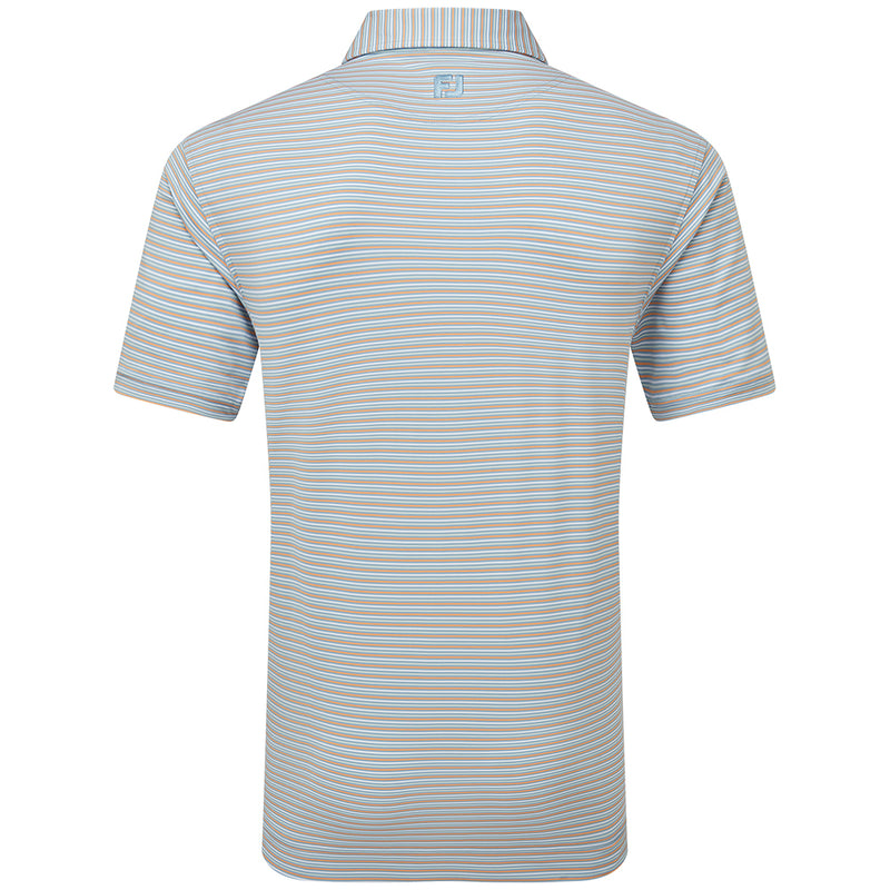 FootJoy Balance Stripe Lisle Polo Shirt - Blue Jay