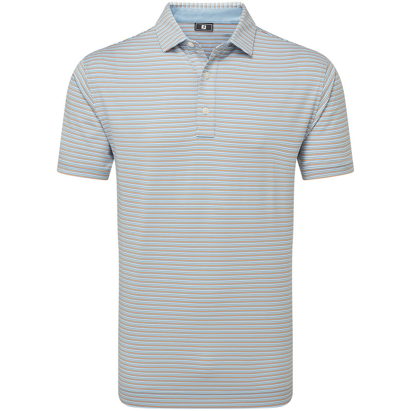 FootJoy Balance Stripe Lisle Polo Shirt - Blue Jay