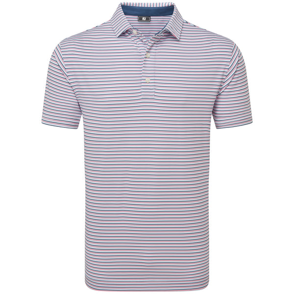 FootJoy Balance Stripe Lisle Polo Shirt - Skyway