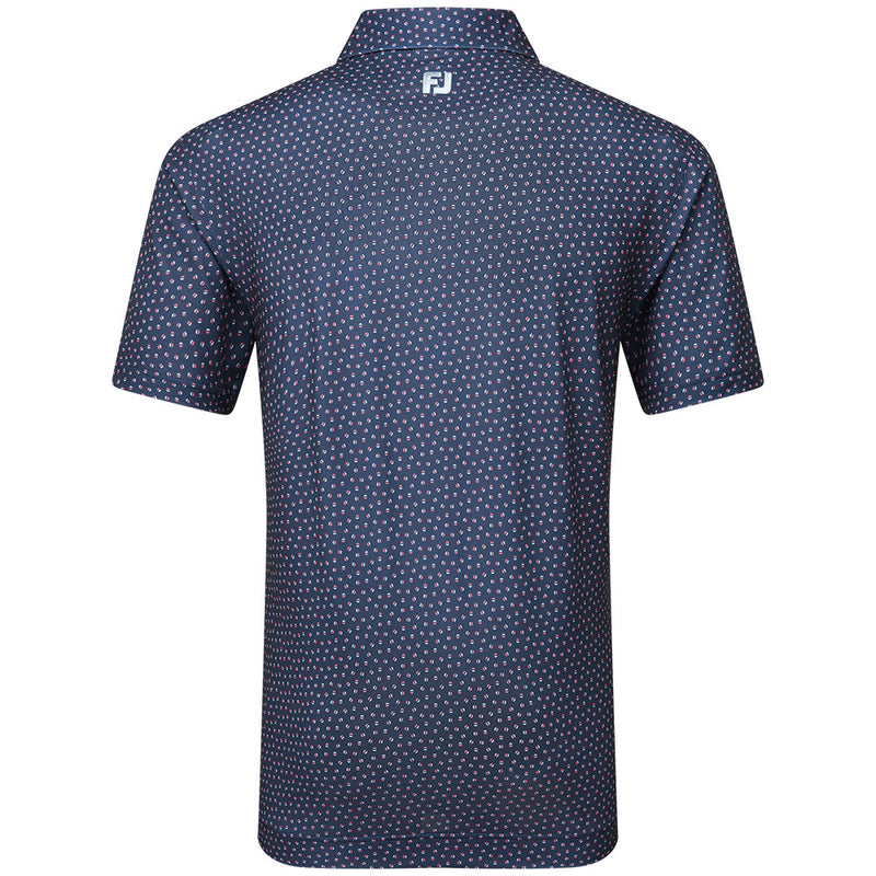 FootJoy Bounce Print Pique Polo Shirt - Dark Denim