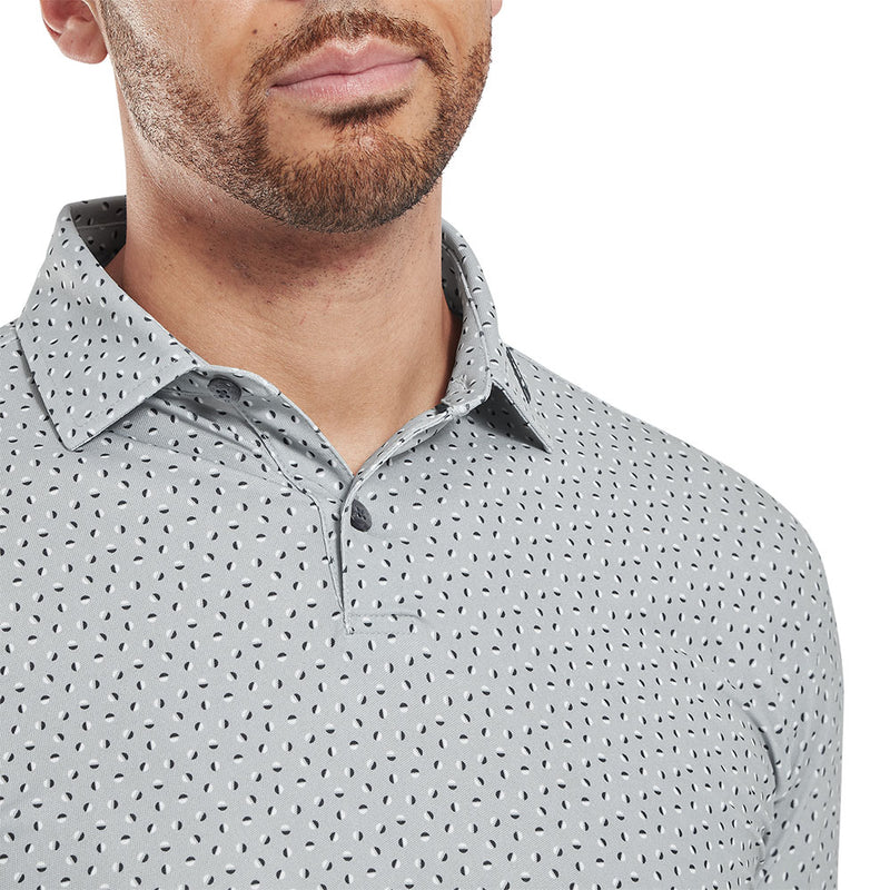 FootJoy Bounce Print Pique Polo Shirt - Grey